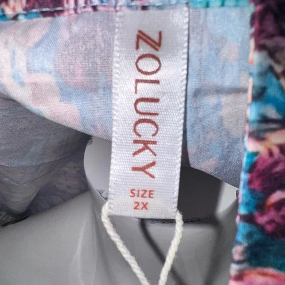 Lucky Brand Blue and Pink Floral Blouse - Picture 5 of 8